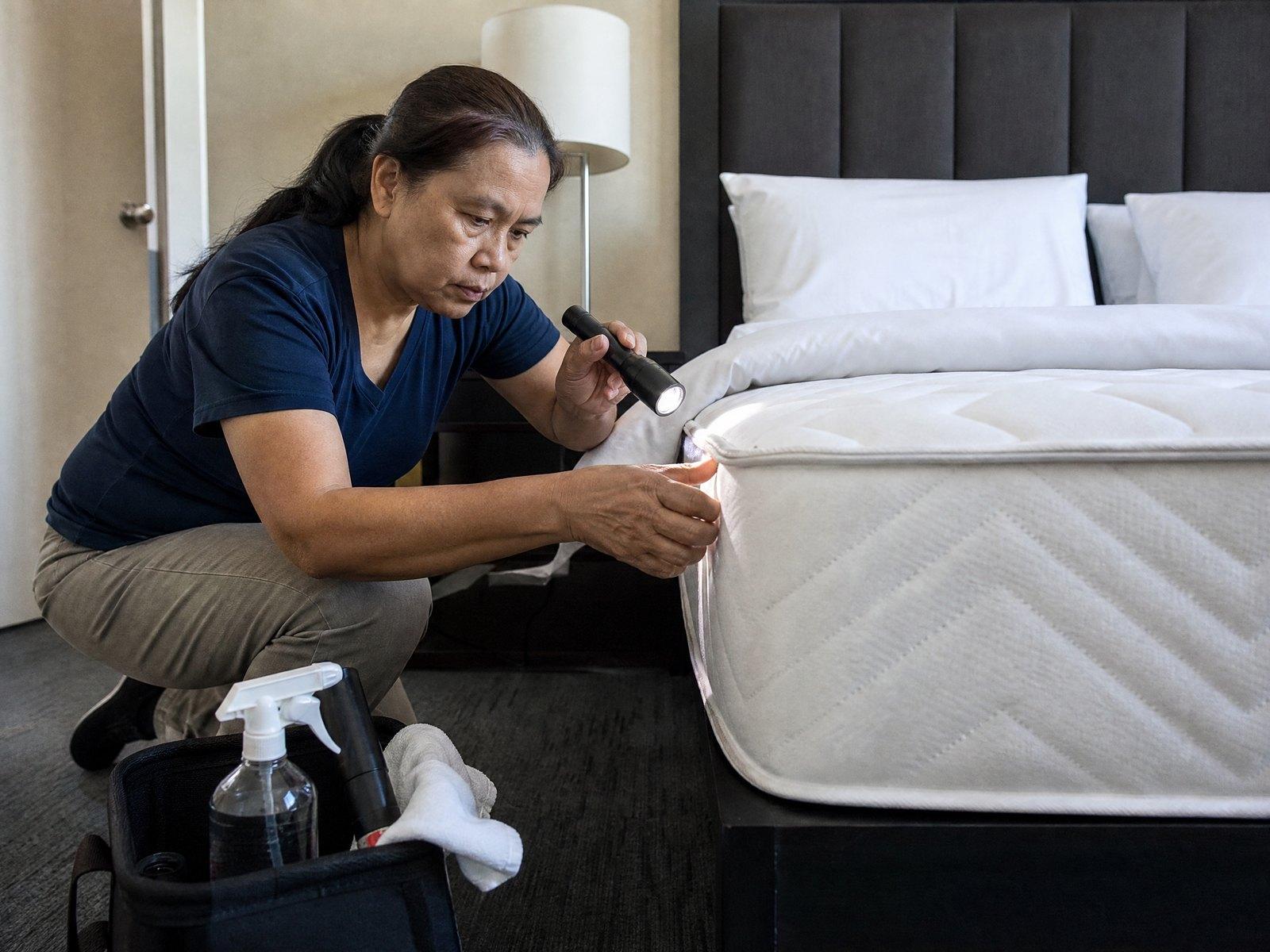 Inspecting a mattress seam